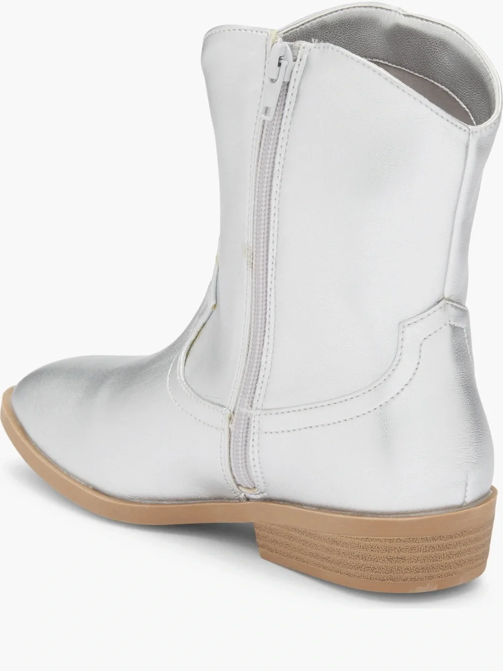 DV by Dolce Vita Kids Metallic Silver Western Boots with Zipper Size 4